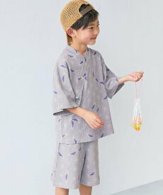 【SALE／7%OFF】devirock すぽっと着られる 着心地やわらか 総柄プリント おやすみ甚平 子供服 キッズ 26SS デビロック 着物・浴衣・和装小物 浴衣 ネイビー ブラック ブルー ピンク グレー イエロー