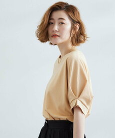 【SALE／52%OFF】grove 【UVカット/ひんやり/二の腕カバー】タックドルマンプルオーバー グローブ トップス カットソー・Tシャツ ブルー グレー イエロー ホワイト ブラック