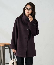 a.v.v スタンドカラーミディコート アー・ヴェ・ヴェ ジャケット・アウター ステンカラーコート ブルー ブラック ワインレッド【送料無料】