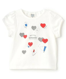 Pupil House バリュー半T ハート&コスメ ナルミヤオンライン トップス カットソー・Tシャツ ネイビー ホワイト パープル
