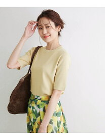 ROPE' PICNIC 【UVカット・接触冷感】ハーフスリーブニットプルオーバー ロペピクニック ニット ニットその他 ホワイト ブラック ベージュ ブルー