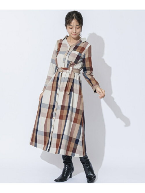 Redyazel レトロチェック長袖ワンピース Rakuten Fashion 楽天ファッション 旧楽天ブランドアベニュー Ek7348