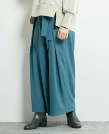 【SALE／60%OFF】MELROSE CLAIRE 【ゆったりな履き心地が◎ウエストリボンタックパンツ】 メルローズクレール パンツ その他のパンツ ブルー グレー ブラウン ブラック【送料無料】