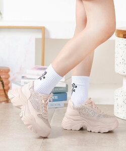 attagirl 厚底グリッタースニーカー アタガール シューズ・靴 スニーカー ホワイト ブラック ピンク