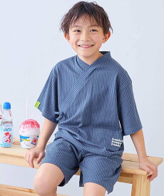 【SALE／28%OFF】devirock すぽっと着られる 着心地やわらか 無地 おやすみ甚平 子供服 キッズ 男の子 26SS デビロック 着物・浴衣・和装小物 浴衣 グレー ネイビー ブラック ブルー