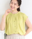 【S-LL/洗濯後しわになりにくい】上品にきれい見え スラブギャザーブラウス