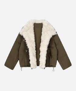 U:UME Fluffy Fur Collar Down Coat ���[�� �W���P�b�g�E�A�E�^�[ �_�E���W���P�b�g�E�_�E���x�X�g �u���b�N�y���������z