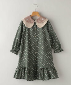 【SALE／30%OFF】SHIPS KIDS Popelin:100~120cm / Green floral dress シップス ワンピース・ドレス ワンピース グリーン【送料無料】