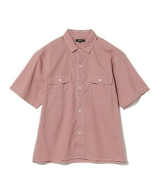 【SALE／50%OFF】BEAMS HEART MEN BEAMS HEART / ステッチ ショートスリーブ シャツ ビームス アウトレット トップス シャツ・ブラウス ベージュ ブラック