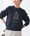 【SALE／60%OFF】ROPE' PICNIC スウェットライク刺繍ニットプルオーバー/リンクコーデ ロペピクニック トップス ニッ…