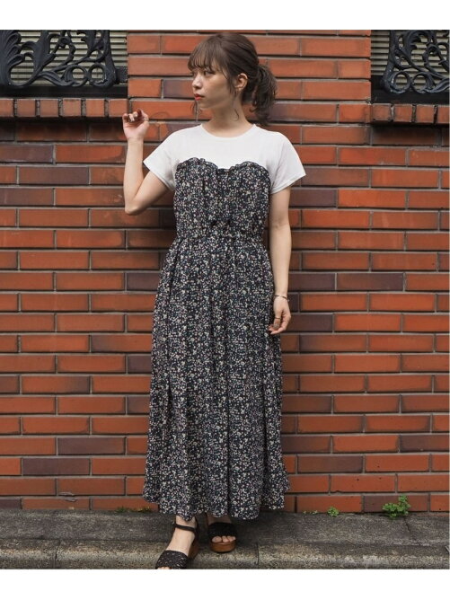 アパート ペネロペ 登録する 花 柄 ビスチェ 切り替え 風 ワンピース Meresrvpark Net
