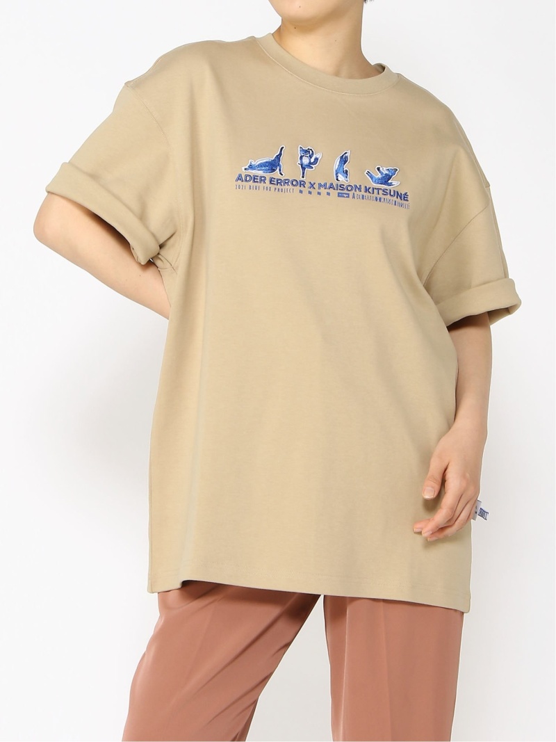 MAISON KITSUNE/(U)Yoga blue fox t-shirt