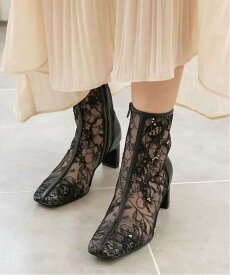 RANDA フラワー刺繍ショートブーツ ランダ シューズ・靴 ブーツ ベージュ ブラック ホワイト【送料無料】