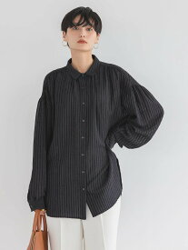 AMERICAN HOLIC ドビーストライプシャツ/羽織り/透け感/体型カバー/夏/春/24SS アメリカン ホリック トップス シャツ・ブラウス ホワイト ブラック