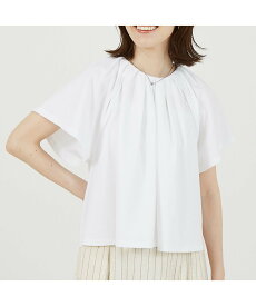 【SALE／22%OFF】abahouse mavie タックフレアーショートプルオーバー アバハウス マヴィ トップス カットソー・Tシャツ ブラウン ブラック ホワイト【送料無料】