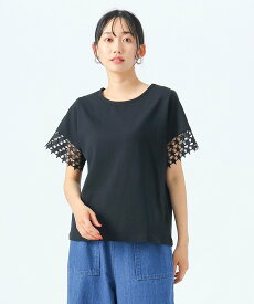 【SALE／20%OFF】BEAMS HEART WOMEN スター レース Tシャツ ビームス ハート トップス カットソー・Tシャツ ブラウン ホワイト ブラック