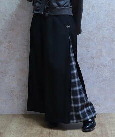 axes femme チェック切替ワイドパンツ アクシーズファム パンツ その他のパンツ ブラウン【送料無料】