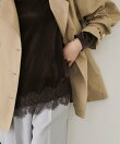 リブベロアアシンメトリー裾レーストップス