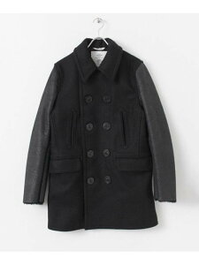 【SALE/60%OFF】WORK NOT WORK WORK NOT WORK MELTON / SHEEPSKIN P-COAT アーバンリサーチアウトレット コート/ジャケット ピーコート ブラック【送料無料】
