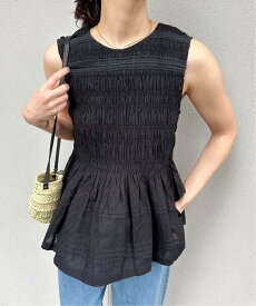 EDIT.FOR LULU 【ne Quittez pas / ヌキテパ】COTTON DOBBY SLEEVELESS T エディット フォー ルル トップス シャツ・ブラウス ブラック ホワイト【送料無料】