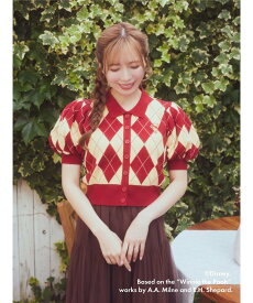 【SALE／50%OFF】Areeam Winnie the Pooh/アーガイルカーディガン アリーム トップス カーディガン レッド【送料無料】