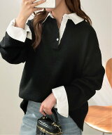 【SALE／35%OFF】GeeRA シャツドッキングフェイクレイヤードニット ジーラ トップス ニット グレー ブラ…