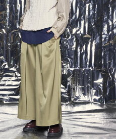 MAISON SPECIAL 【LIMITED EDITION】Dress-Over Two-Tuck Buggy Pants メゾンスペシャル パンツ スラックス・ドレスパンツ グレー ブラック カーキ ベージュ【送料無料】