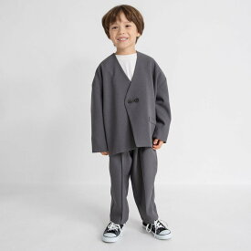 branshes 【WEB限定/DRC/フォーマル】ノーカラージャケット+テーパードパンツ2点セット ブランシェス スーツ・フォーマル スーツジャケット ベージュ グレー【送料無料】