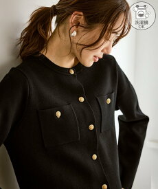 【SALE／30%OFF】ROPE' PICNIC ミラノリブ金ボタンニットカーディガン ロペピクニック トップス カーディガン レッド ベージュ グリーン ブラック