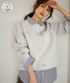 【SALE／30%OFF】ROPE' PICNIC ミラノリブ金ボタンニットカーディガン ロペピクニック トップス カーディガン レッド ベージュ グリーン