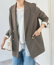 Spick & Span 《新色有り / 追加》プレーンウィーブダブルブレストジャケット スピックアンドスパン ジャケット・アウター テーラードジャケット・ブレザー ネイビー カーキグリーン【送料無料】