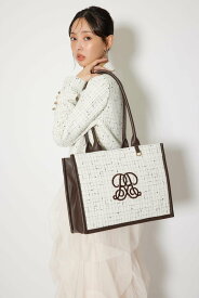 rienda RRロゴツイードトートバッグ リエンダ バッグ その他のバッグ ホワイト【送料無料】