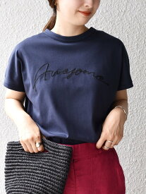 SHIPS WOMEN * チェーン エンブロイダリー TEE ◇ シップス トップス カットソー・Tシャツ ホワイト グレー ブラック グリーン ネイビー パープル【送料無料】