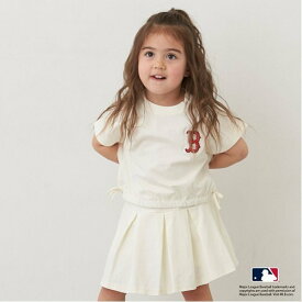 【SALE／10%OFF】petit main 【MLB】カットスカートセットアップ ナルミヤオンライン トップス カットソー・Tシャツ ホワイト ネイビー グレー