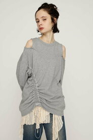【SALE／30%OFF】SLY OPEN SHOULDER SW トップス スライ トップス スウェット・トレーナー ブラック グレー【送料無料】