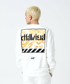 【SALE／50%OFF】B'2nd A4A(エーフォーエー)DAMASUKU CREW NECK SWEAT クルーネックスウェット ビーセカンド トップス スウェット・トレーナー ブラック ホワイト【送料無料】