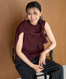 【SALE／30%OFF】UNFILO UVモイスト スリーブレスニット アンフィーロ トップス ニット ワインレッド ブラウン ブラック【送料無料】