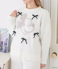 Areeam ミッキー/ミニー/リボンニットプルオーバー アリーム トップス ニット ピンク ホワイト【送料無料】