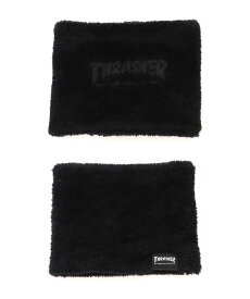 THRASHER THRASHER/(U)MAG リバーシブル ネックウォーマ- スラッシャー　バイ　リフルページ ファッション雑貨 マフラー・ストール・ネックウォーマー ブラック グレー