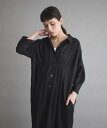 【SALE／50%OFF】GARAGE OF GOOD CLOTHING リネンタックロングワンピ-ス ガレージ オブ グッド クロージング ワンピース・ドレス シャツワンピース ブラック カーキグリーン ネイビー【送料無料】