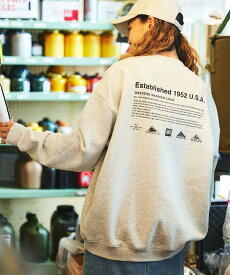 【SALE／10%OFF】KELTY KELTY×FREAK'S STORE/ケルティ 別注 ヒストリーロゴ バックプリント クルーネックスウェット 【限定展開】 25AW フリークスストア トップス スウェット・トレーナー ブラック グレー【送料無料】