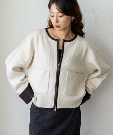 【SALE／40%OFF】aroco 配色袖口ジップニットカーディガン 長袖 ショート丈 秋 冬 レディース トップス ヴィータフェリーチェ トップス カーディガン ブラウン グレー【送料無料】