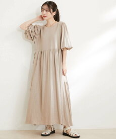 【SALE／30%OFF】VIS 【前後2WAY】リネン混ボリュームワンピース ビス ワンピース・ドレス ワンピース ブラック ブラウン ベージュ ブルー ピンク【送料無料】