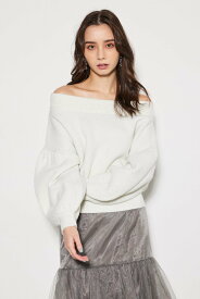 【SALE／10%OFF】rienda スパンコールオフショルKnit TOP リエンダ トップス ニット ホワイト ブラック ブラウン ピンク グレー【送料無料】