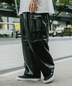 【SALE／30%OFF】Subciety FAKE LEATHER MUTANT CARGO PANTS サブサエティ パンツ カーゴパンツ ブラック ホワイト ブラウン【送料無料】