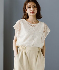 【SALE／10%OFF】studio CLIP 刺繍レースプルオーバー×タンクトップセット スタディオクリップ トップス カットソー・Tシャツ ホワイト ブラック