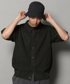 【SALE／50%OFF】BAYFLOW [シワになりにくい]サマーニットシャツ ベイフロー トップス シャツ・ブラウス ブラック ブルー