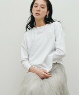 LARUTA 厚盛りNEWちびロゴ刺繍ロンT ラルータ トップス その他のトップス ピンク ホワイト【送料無料】