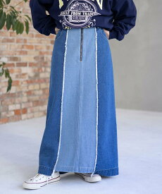 【SALE／55%OFF】LEPSIM デザインデニムスカート レプシィム スカート ロング・マキシスカート ブルー ブラック