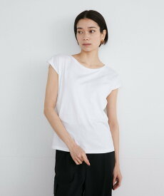 INED フレンチスリーブTシャツ《スビン綿MIX天竺/A-GIRL'S 》 イネド トップス カットソー・Tシャツ ホワイト ブラック ネイビー パープル【送料無料】